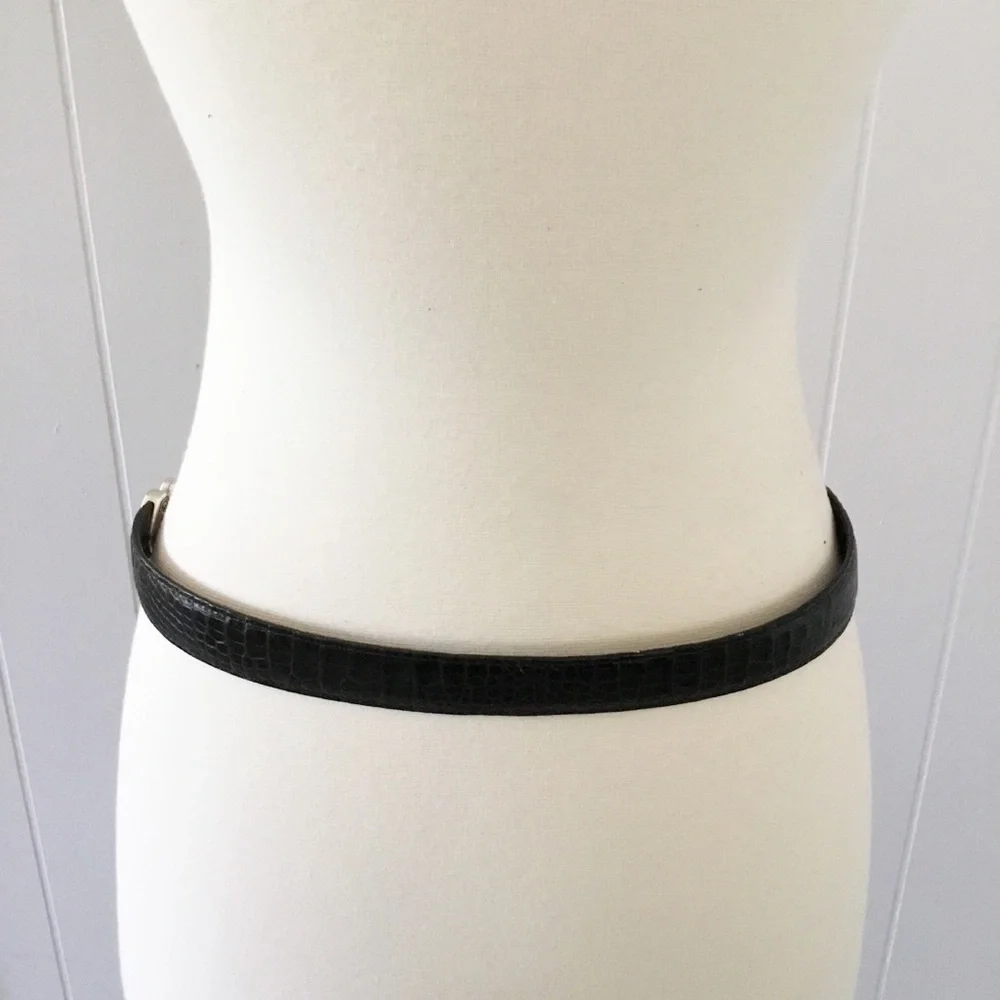 Brighton Black & Brown Croc Style Reversible Belt Leather Size M/L 32